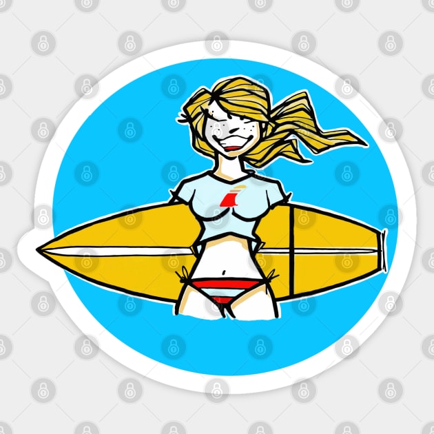 Surfer Girl Surfrider Beach Malibu California Sticker by marat